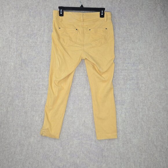 Time And Tru Womens Mustard Yellow Skinny Pants Size M (8-10) Stretch Material - Picture 2 of 8